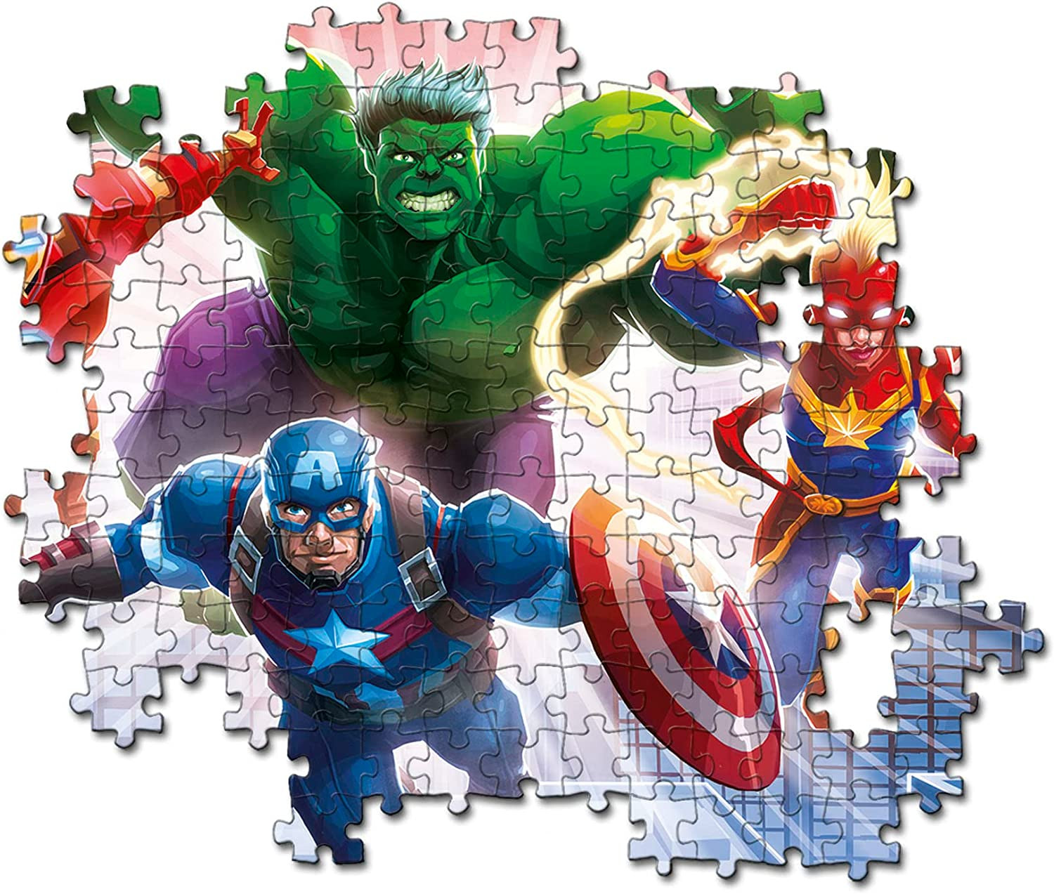 Wolk Handschrift Mening Clementoni-Marvel Avengers gloeiende lichten verzameling Avengers-104  stukken, 6 jaar oud, fluorescerende puzzel-evil in Italië, 27554,  multicolor Beschadigde Verpakking
